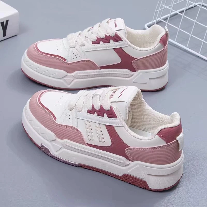 【温雅专属】2024新款女鞋休闲时尚百搭419-白鞋（粉）39