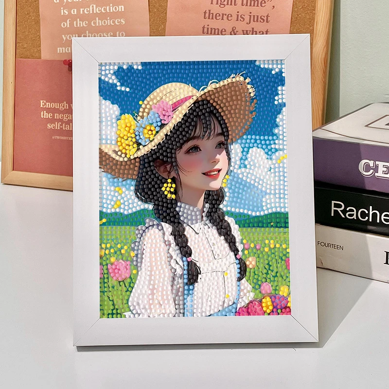 花卉女孩钻石贴画成人钻石贴画制品钻石贴画钻石贴画大人版钻石画