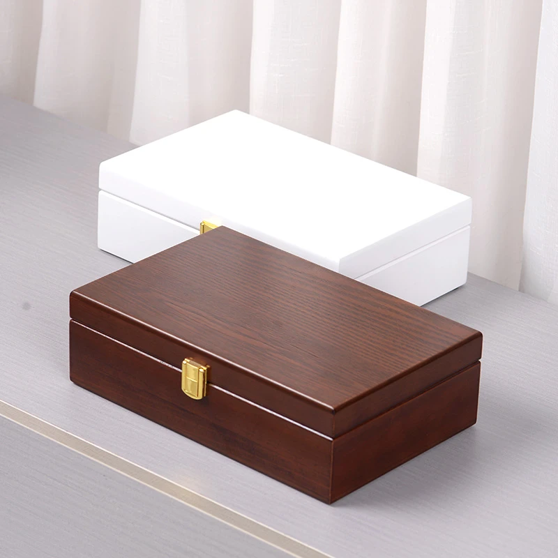 轻微瑕疵实木简约饰品耳饰项链首饰收纳盒带复古饰品首饰收纳盒