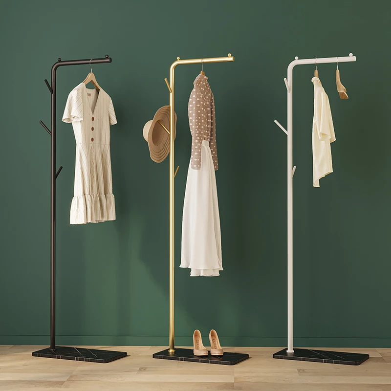 家用挂衣架落地卧室移动轻奢简易室内挂衣服架子单杆式衣帽架小型