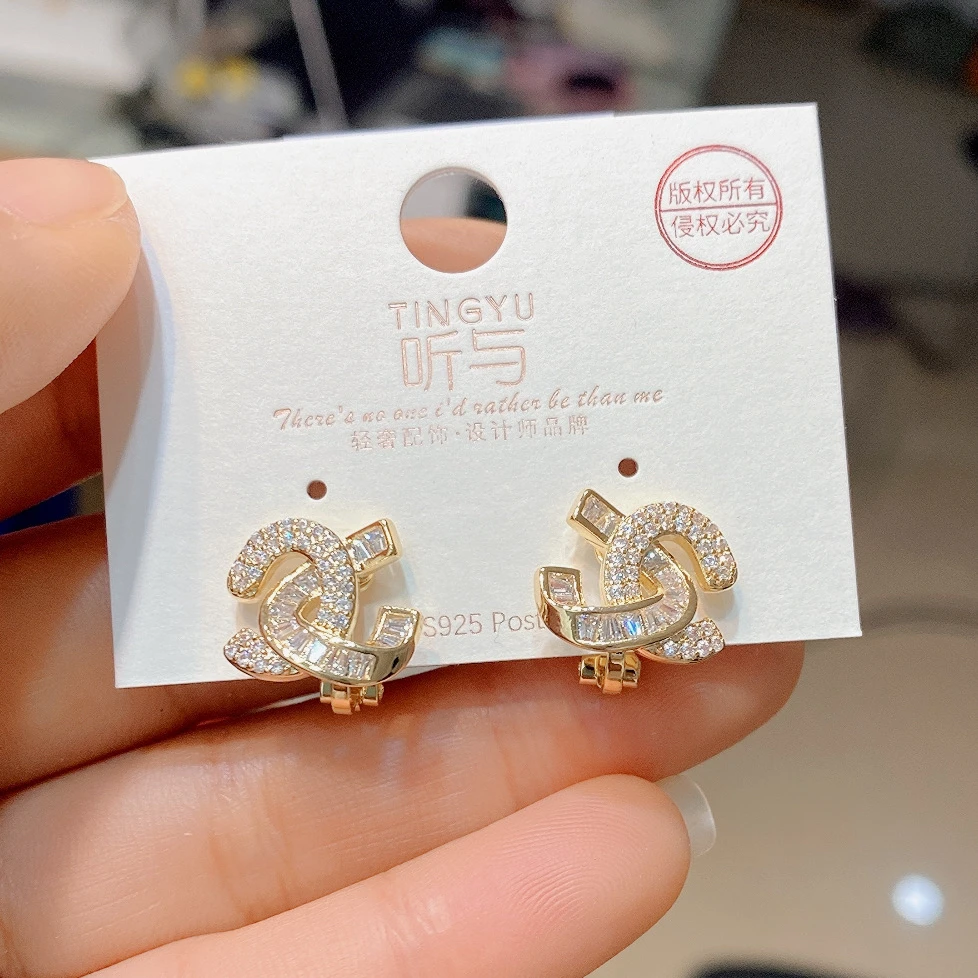 铜合金耳饰 小香风耳夹款无耳洞气质98号