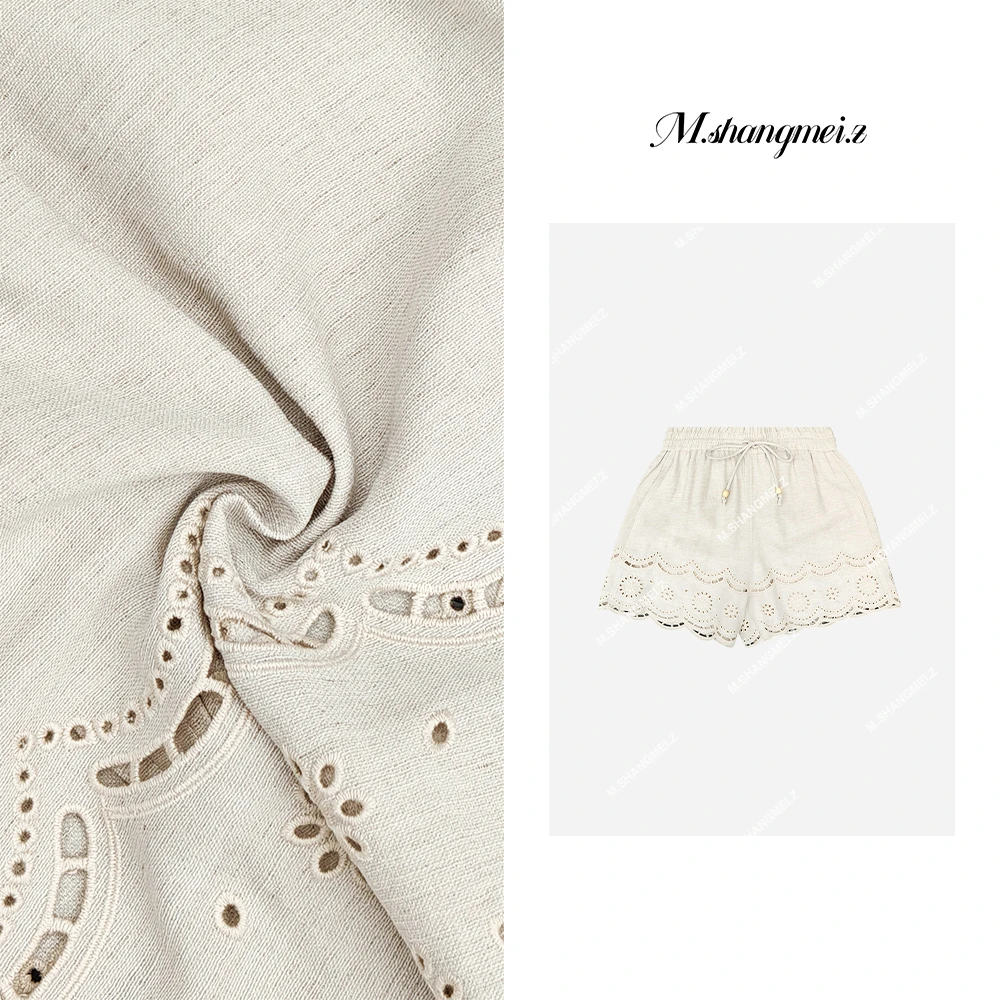 M.SHANGMEI.Z/沐熙美大哥夏季百搭蕾丝镂空设计感短裤X050454