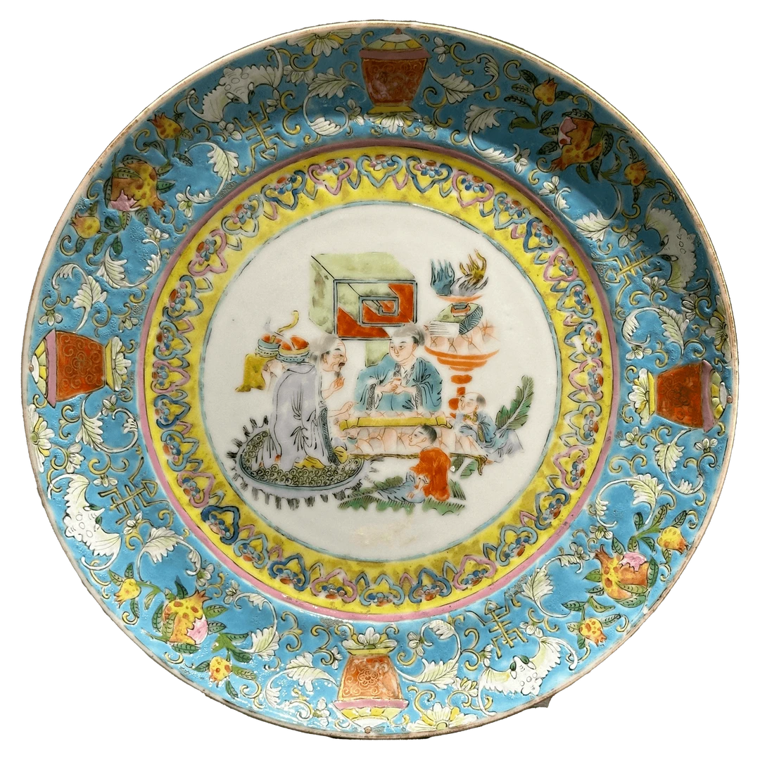 22191511y广彩人物故事纹盘古董拍卖