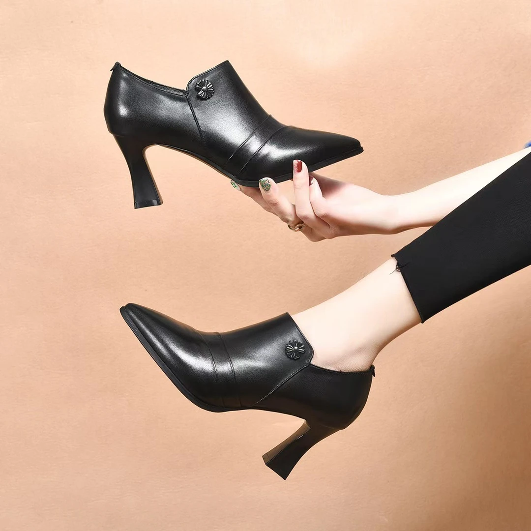 【赠4件套大礼包】春秋百搭新款尖头深口高跟显年轻HY3358（34-41码）