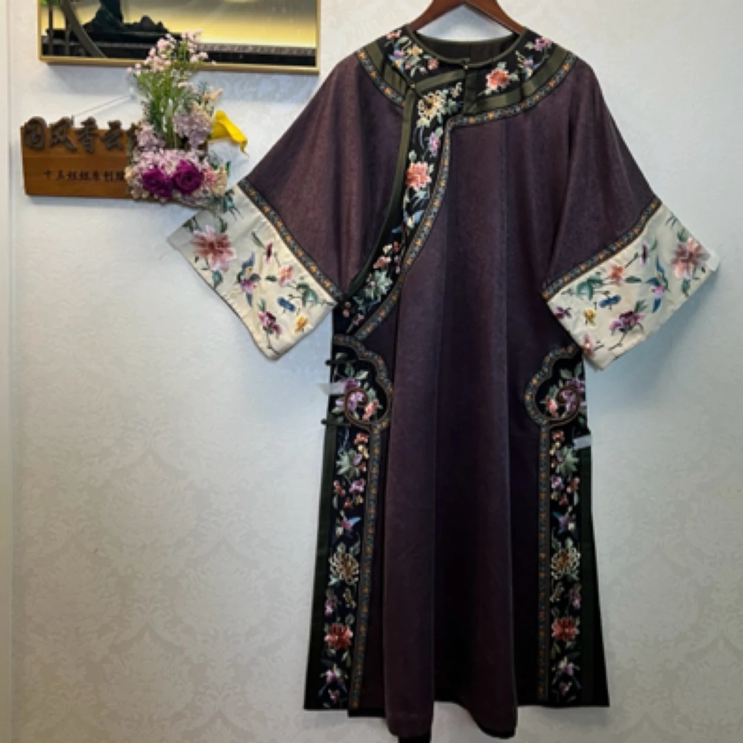 十五姐姐香云纱刺绣袍子