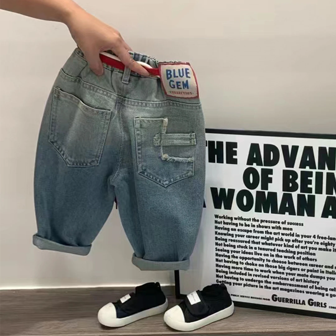 男童牛仔裤春秋款2024新款儿童装炸街长裤男宝宝春装宽松休闲裤子