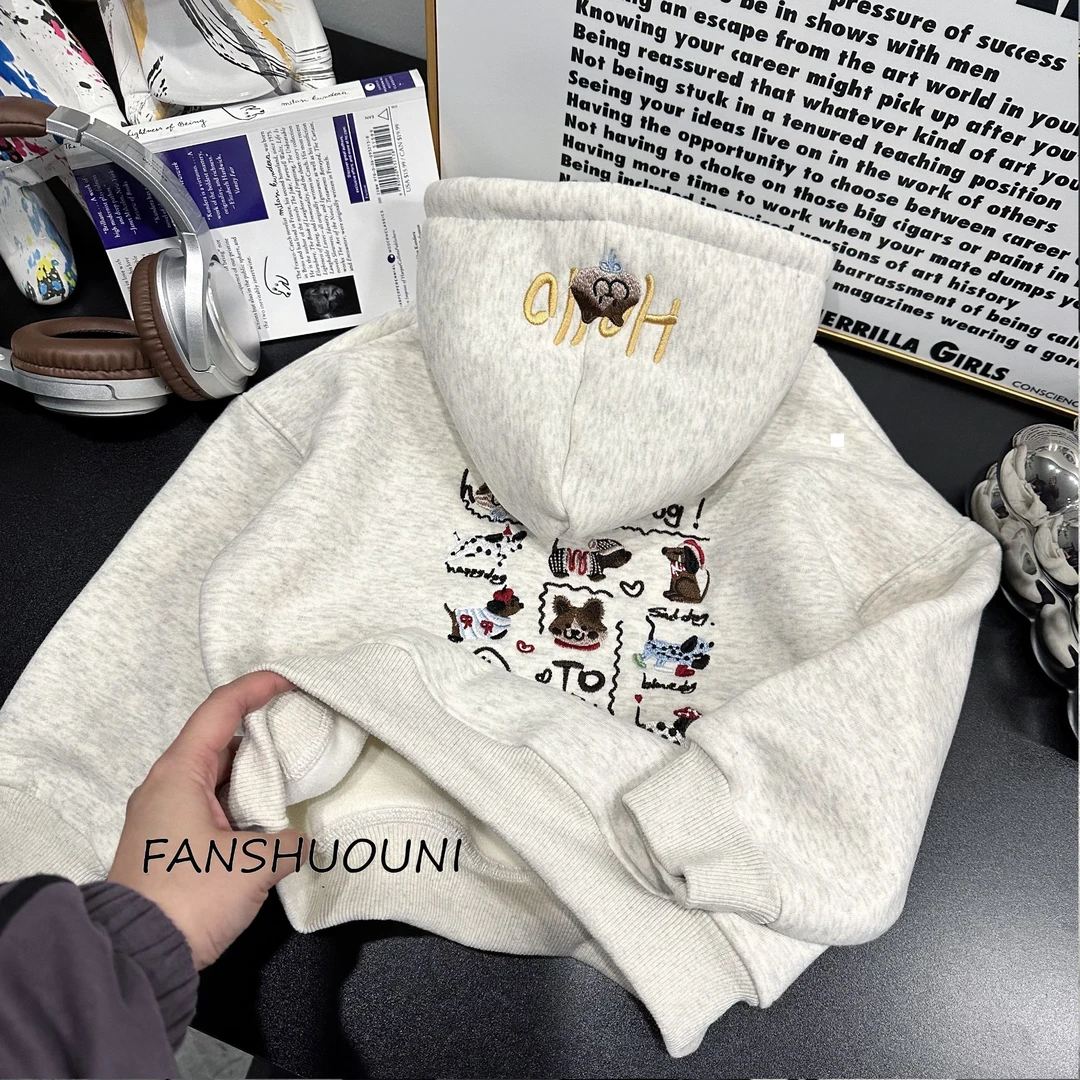 [柚见专属]男童冬装加绒卫衣儿童2025新款韩版童装百搭连帽外套潮