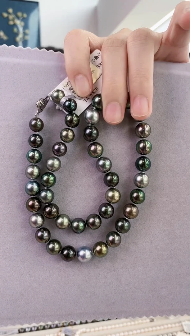 【闪购商品】海水珍珠项链未镶嵌8-11大溪地黑珍珠项链