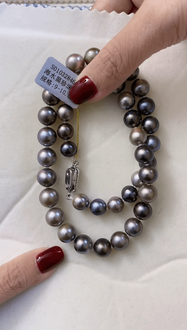 【闪购商品】海水珍珠项链未镶嵌9-11大溪地黑珍珠项链