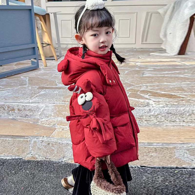 男女宝宝中性款玩偶棉衣冬季新款洋气时髦网红儿童通用连帽棉服潮