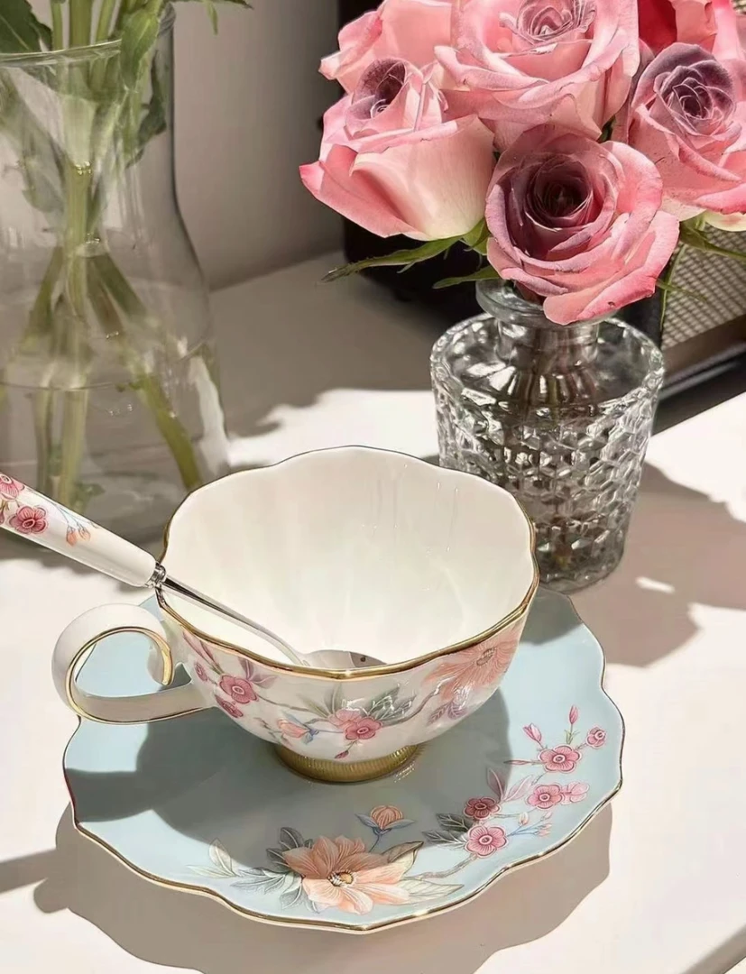 【言言分享丰源】精致陶瓷咖啡杯碟