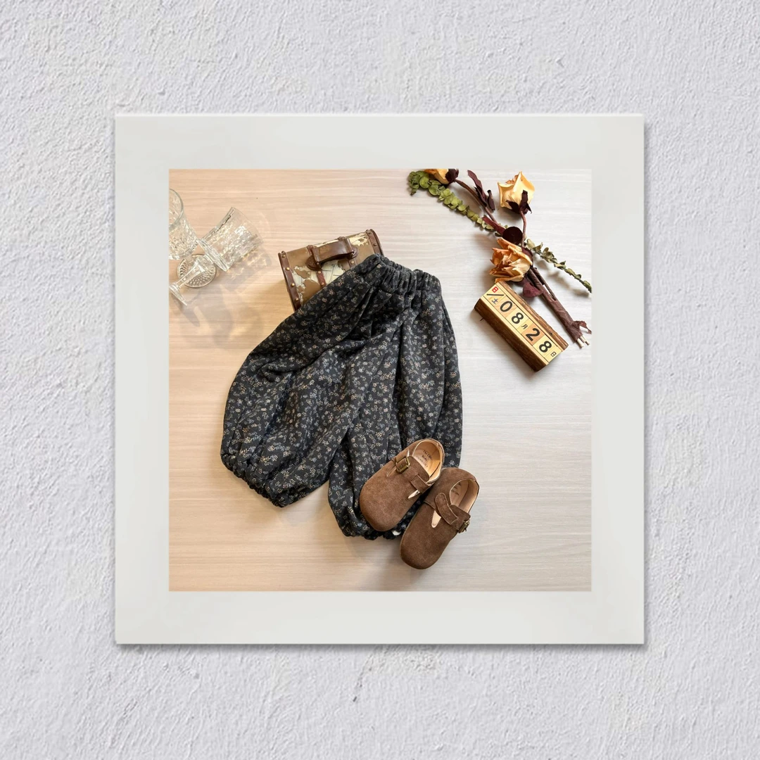 801女童新款碎花森系裤子