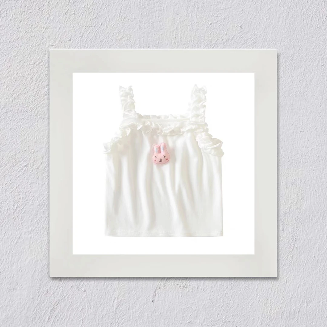 J182夏季女童新款气质白色时尚吊带上衣