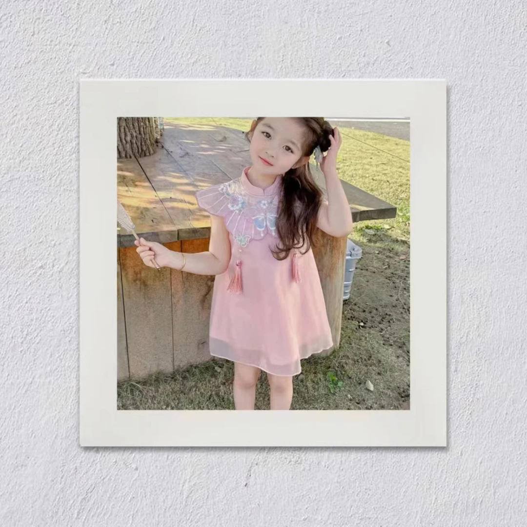 J42女童L·H·NIAO2025新款连衣裙复古裙子周岁服