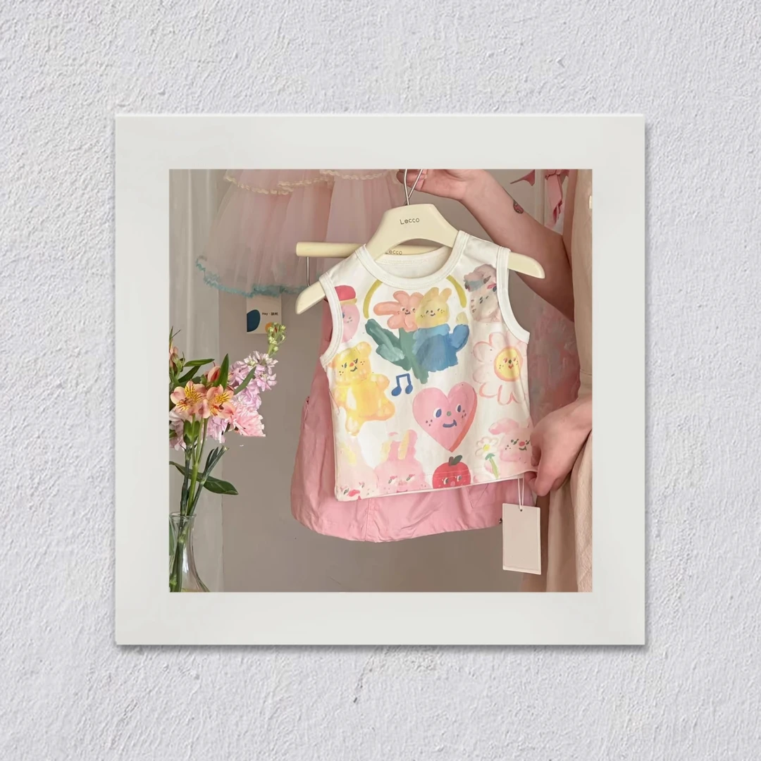 C202女童2024时尚夏季新款个性小童套装