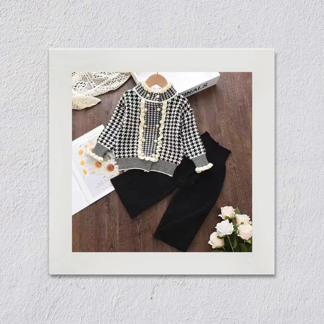 D192女童时尚秋冬款女宝复古宫廷风洋气套装