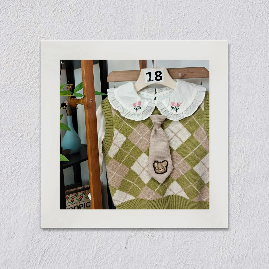 D17/D18女童秋冬新款时尚洋气针织套装