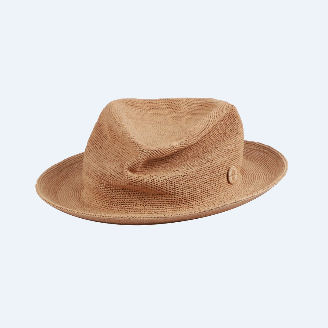 MOSSANT2025透气时尚·拉菲草钩针户外礼帽帽子百搭编织草帽夏季