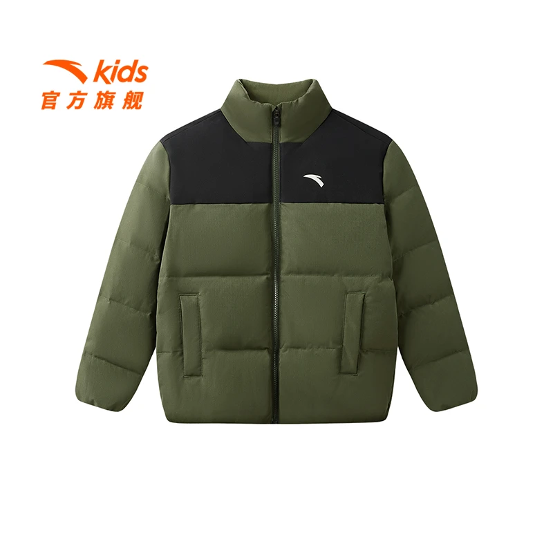 安踏儿童男大童羽绒服2024冬季新款保暖青少年立领羽绒服外套6907