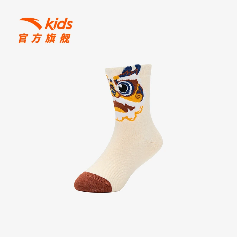 安踏儿童男女小童长袜25春新款舒适百搭儿童精梳棉抗菌袜子潮9319