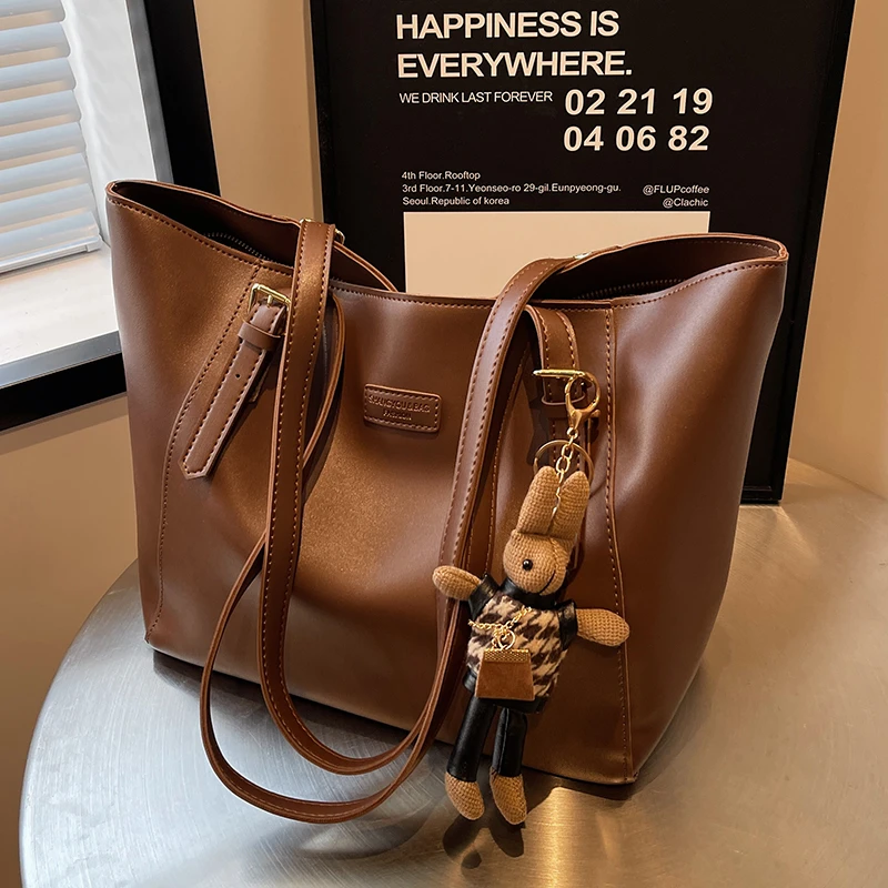 大容量包包女秋冬百搭2025新款简约单肩包大学生上课包通勤托特包