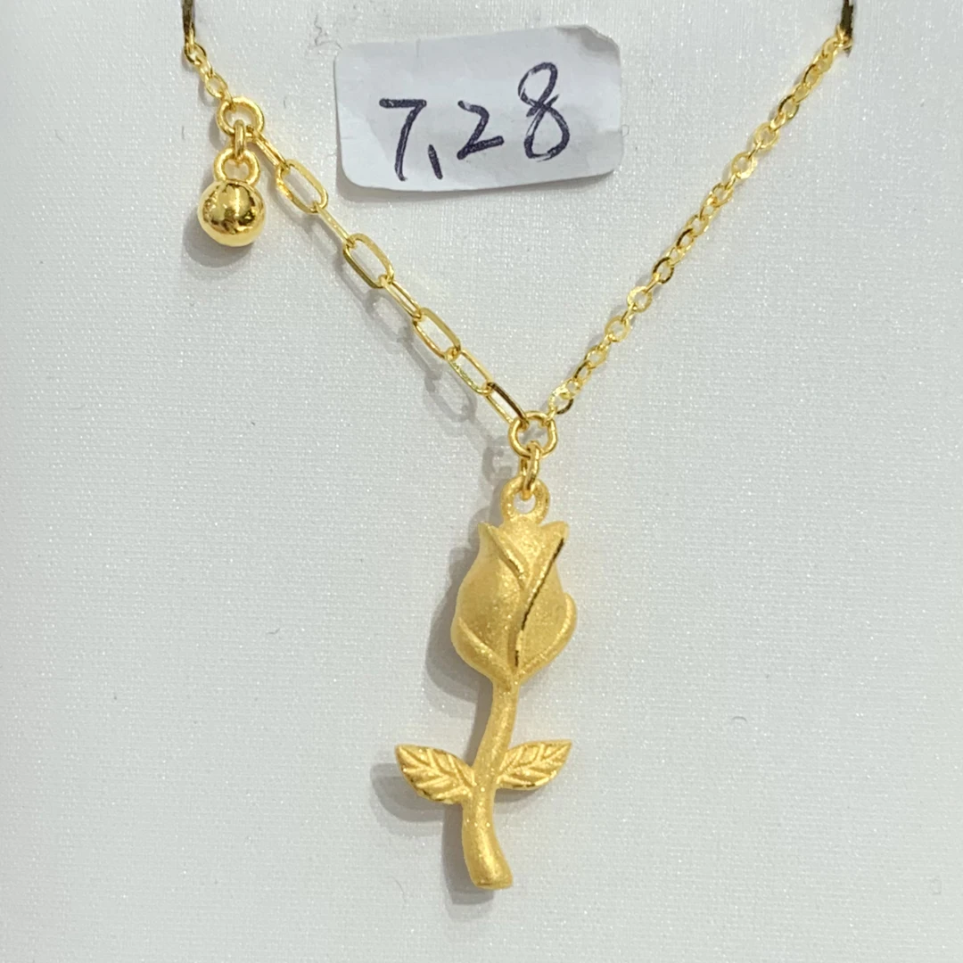 足金999 玫瑰花黄金套链时尚百搭5G黄金项链足金项链 TL30123