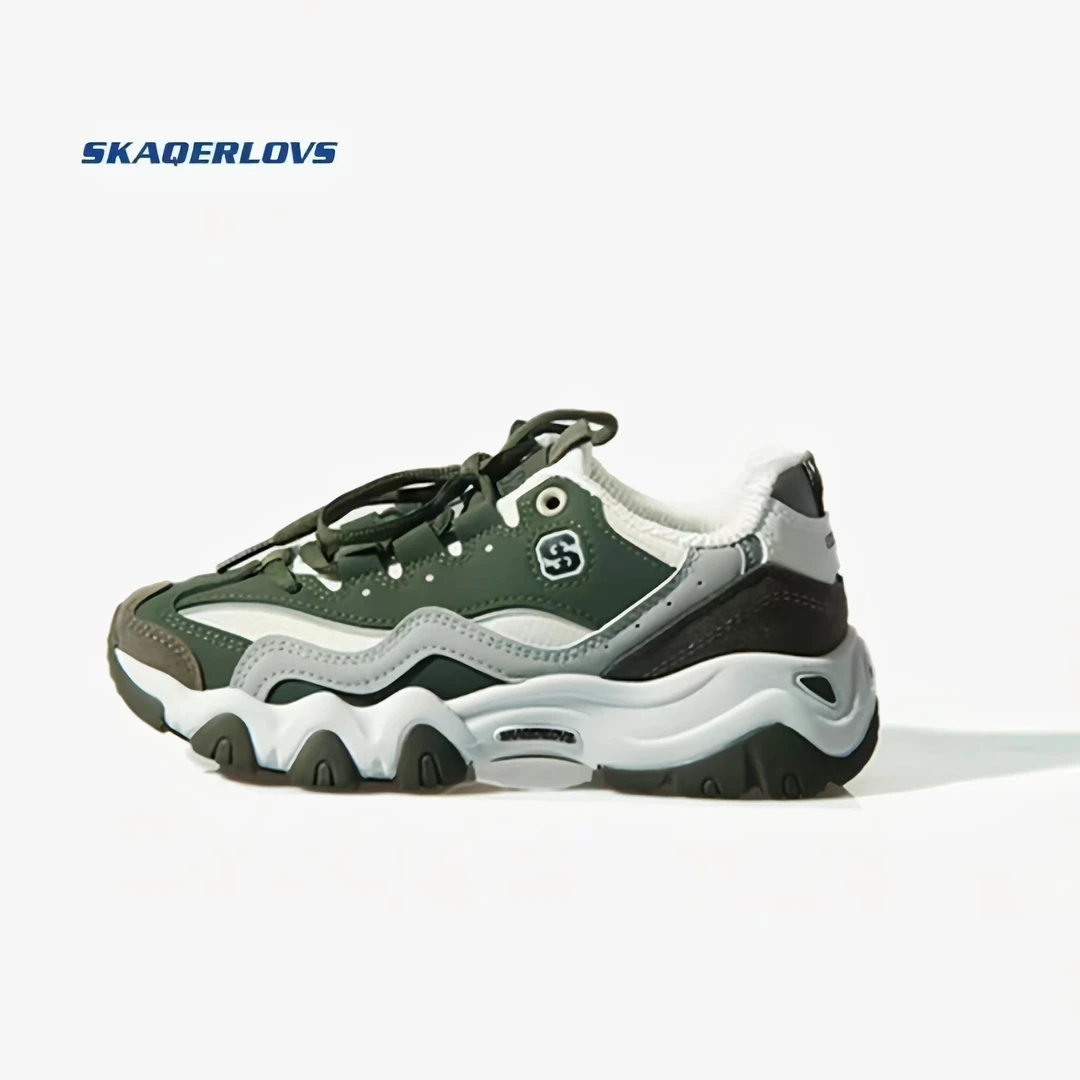 SKAQERLOVS情侣鞋女鞋复古厚底熊猫鞋时尚休闲运动鞋潮流老爹鞋