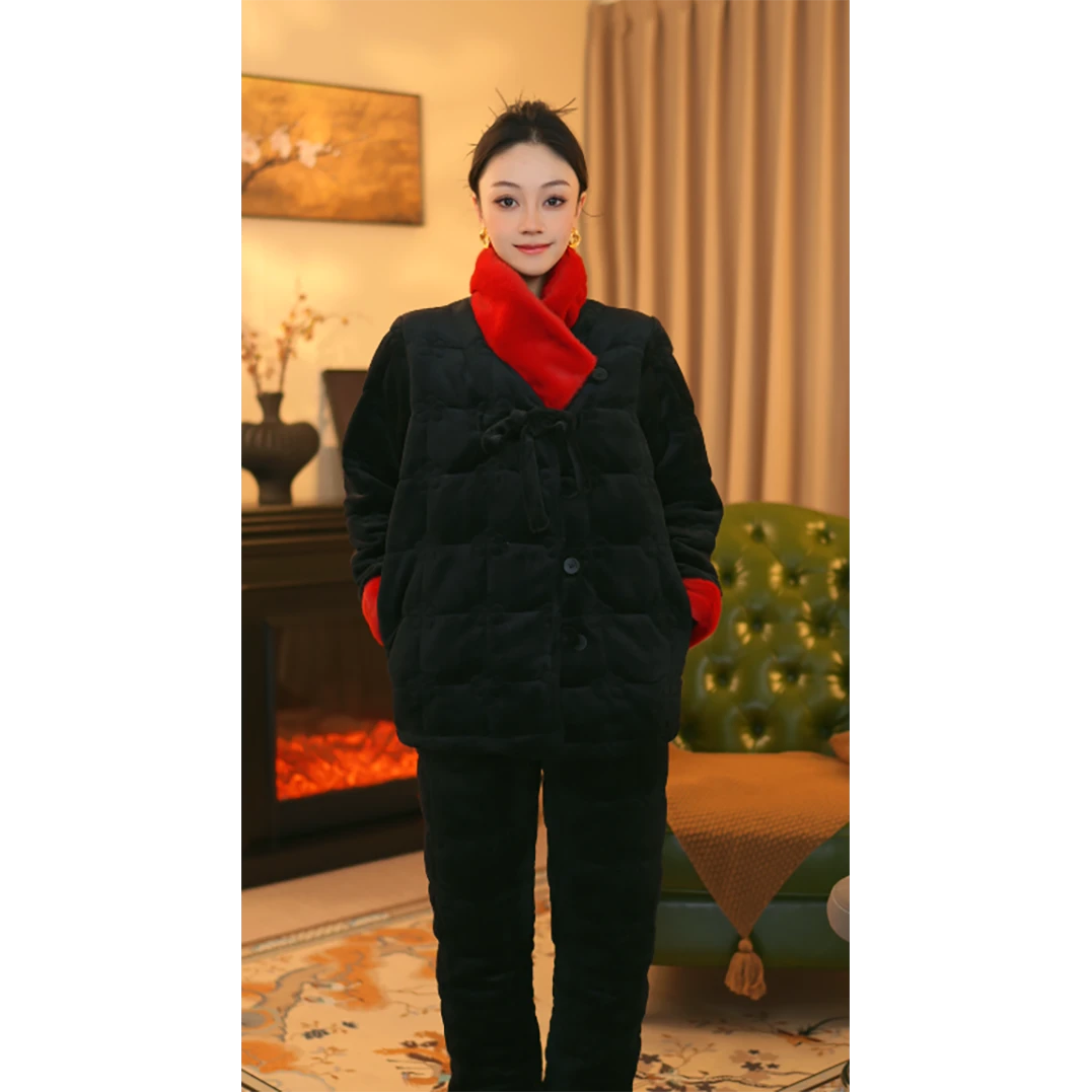 【国风立领·短款】冬季新款时尚保暖加厚夹棉可外穿家居服