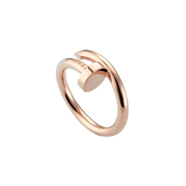 99新 Cartier/卡地亚 JUSTE UN CLOU系列 玫瑰金宽版无钻钉子戒指