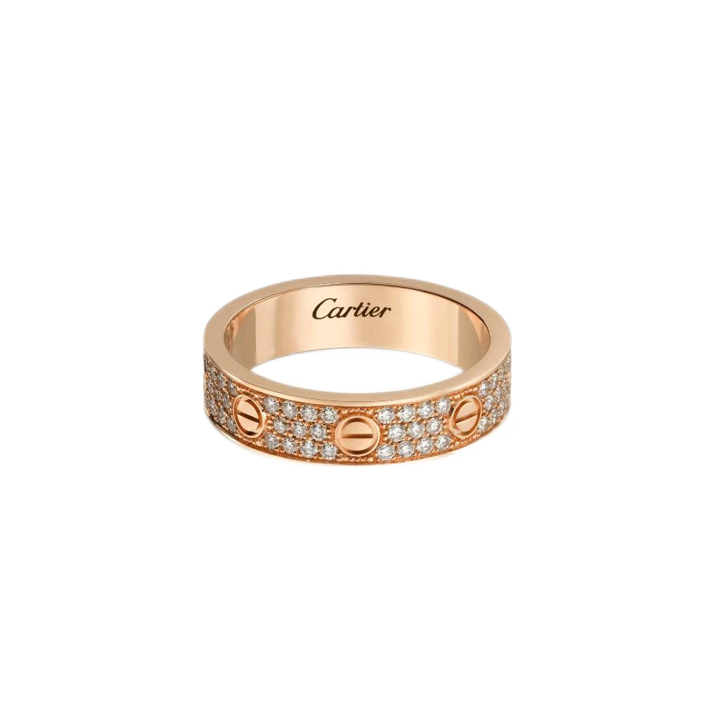 全新未使用 Cartier/卡地亚 LOVE系列 玫瑰金满钻窄版满天星戒指