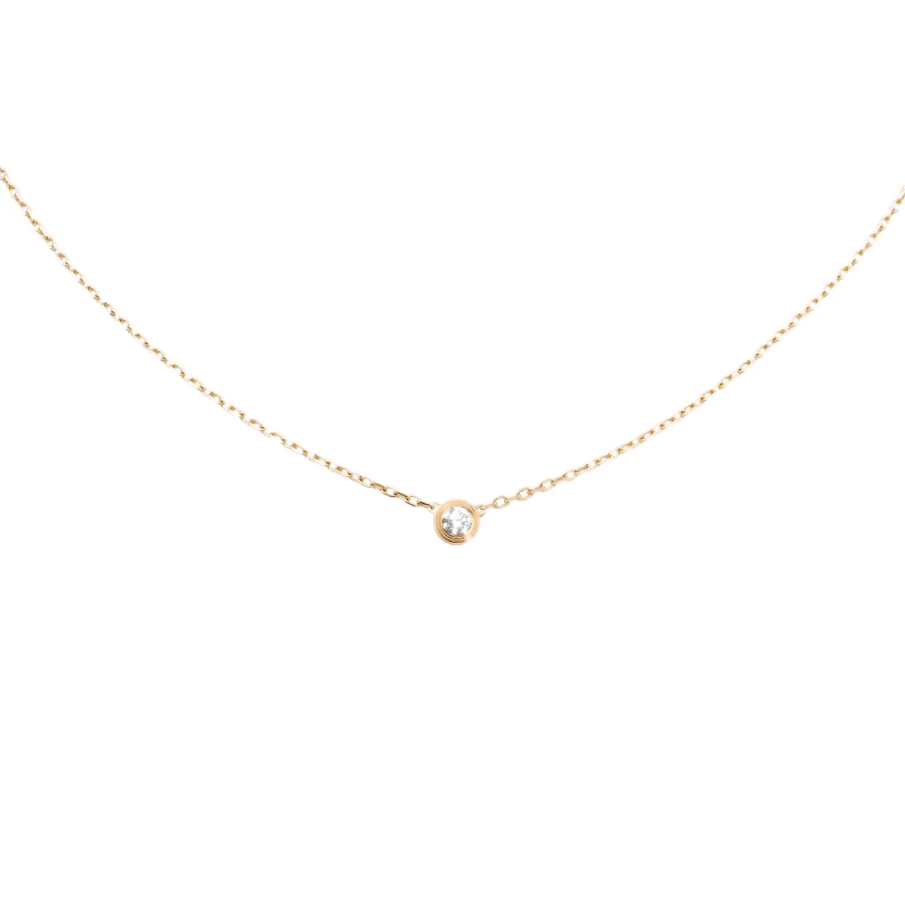 99新 Cartier/卡地亚 DIAMANTSLEGERS系列 玫瑰金一钻飞碟项链
