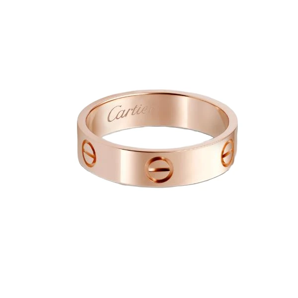 99新 Cartier/卡地亚 LOVE系列 玫瑰金情侣结婚对戒无钻宽版戒指