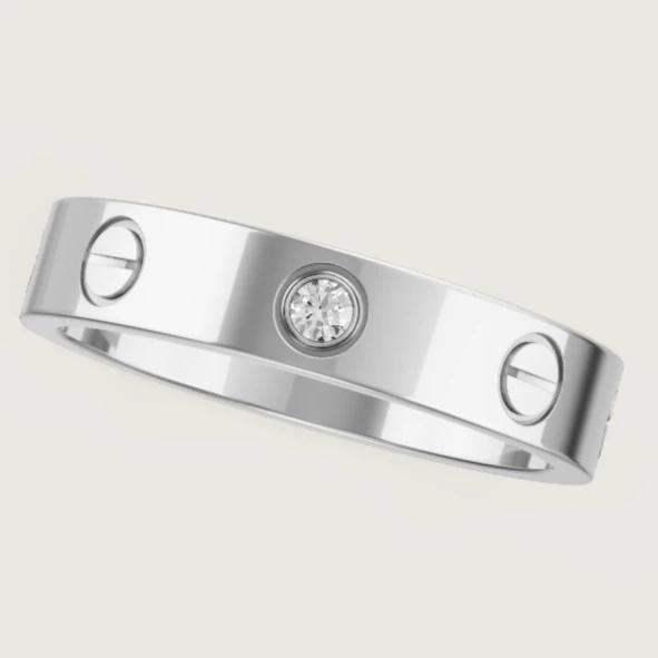 99新 Cartier/卡地亚  LOVE系列 玫瑰金对戒结婚单钻一钻窄版戒指