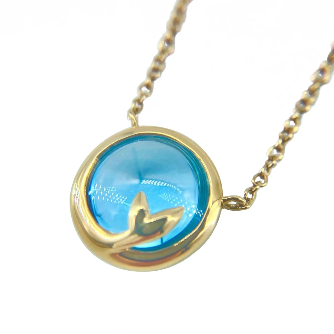 99新 Tiffany & Co./蒂芙尼 Tiffany& Co.   黄金色 海蓝宝石项链