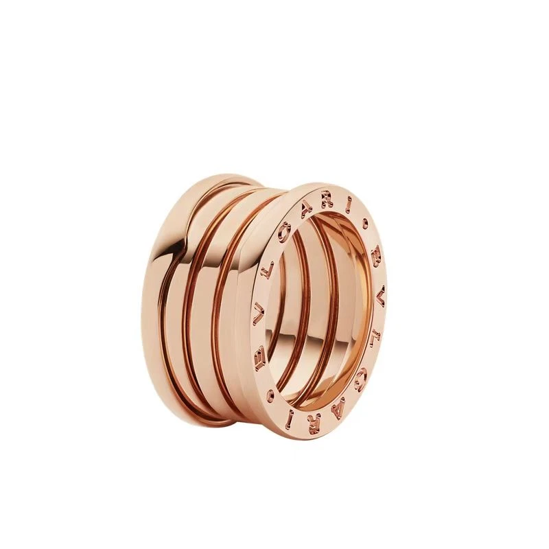 99新 BVLGARI/宝格丽 B.Zero.1 系列 全圈口玫瑰金弹簧四环戒指