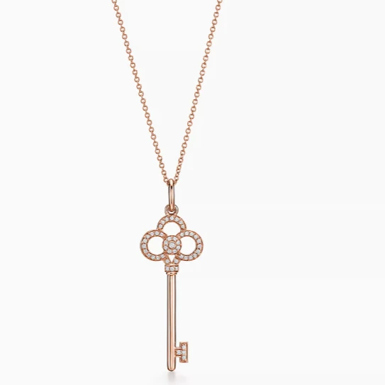 未使用 Tiffany & Co./蒂芙尼 Key's 系列 皇冠半钻钥匙项链