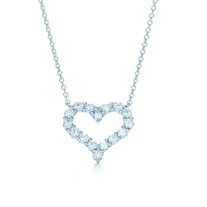未使用 Tiffany & Co./蒂芙尼 经典系列 铂金满钻中爱心项链
