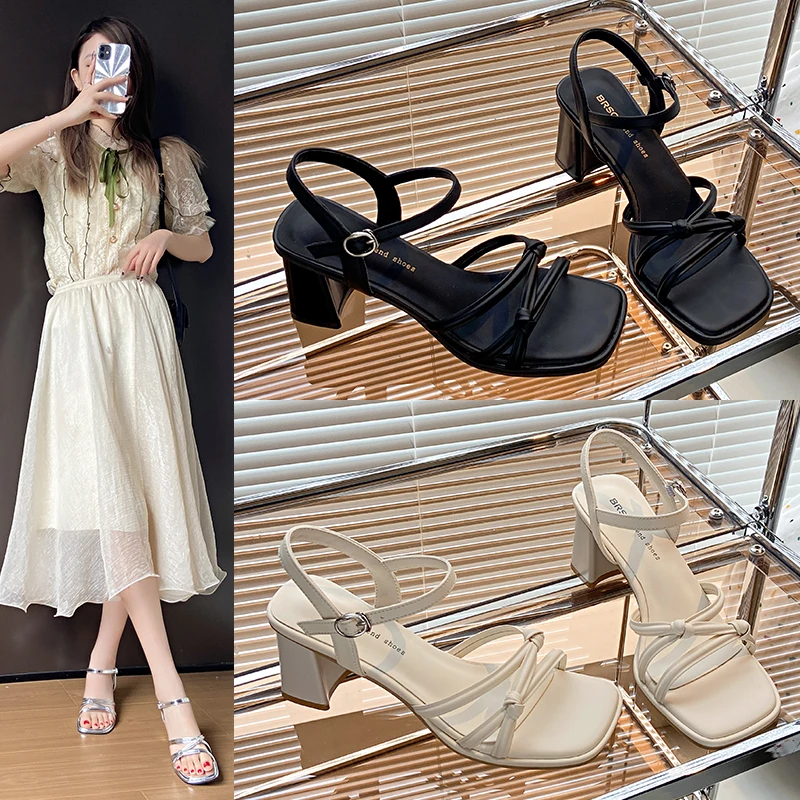 专柜正品时装凉鞋女2025夏新款时尚气质百搭高跟凉鞋女性感工作鞋