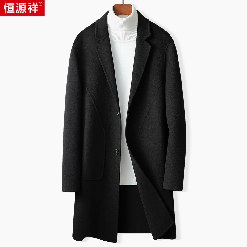 【轻奢级绵羊毛大衣】男士时尚休闲中长款保暖舒适商务毛呢大衣