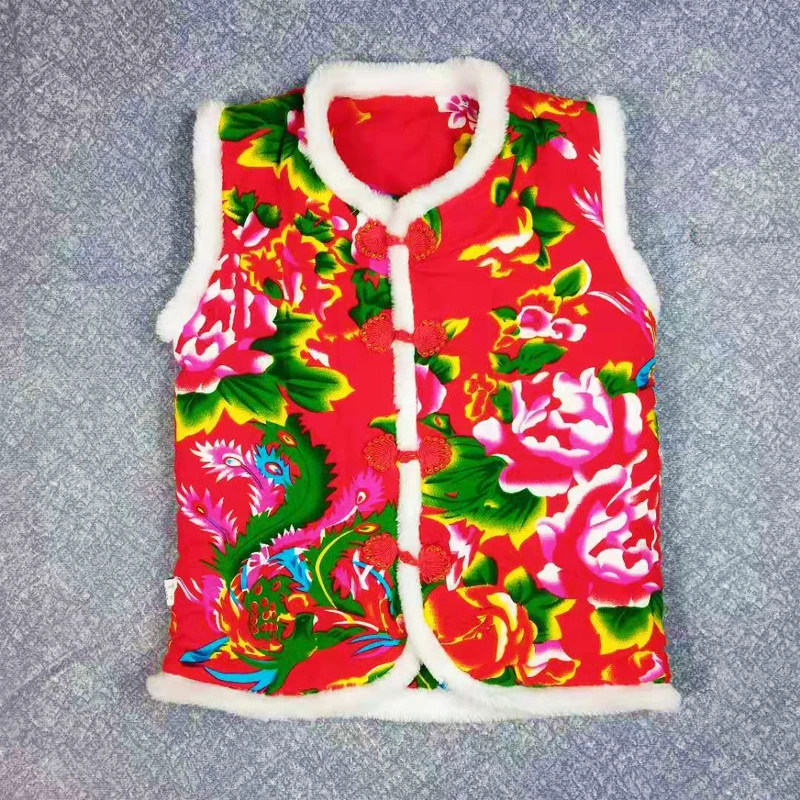 宝宝手工纯棉花马甲 男女婴儿童幼儿加厚背心 小孩保暖坎肩秋冬季