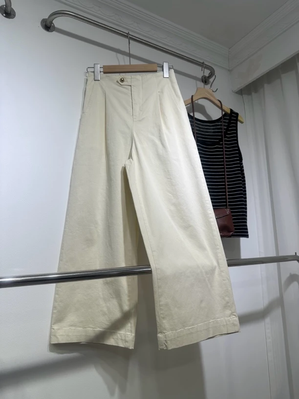 2024秋季新款韩版休闲直筒裤时尚简约百搭高腰九分裤