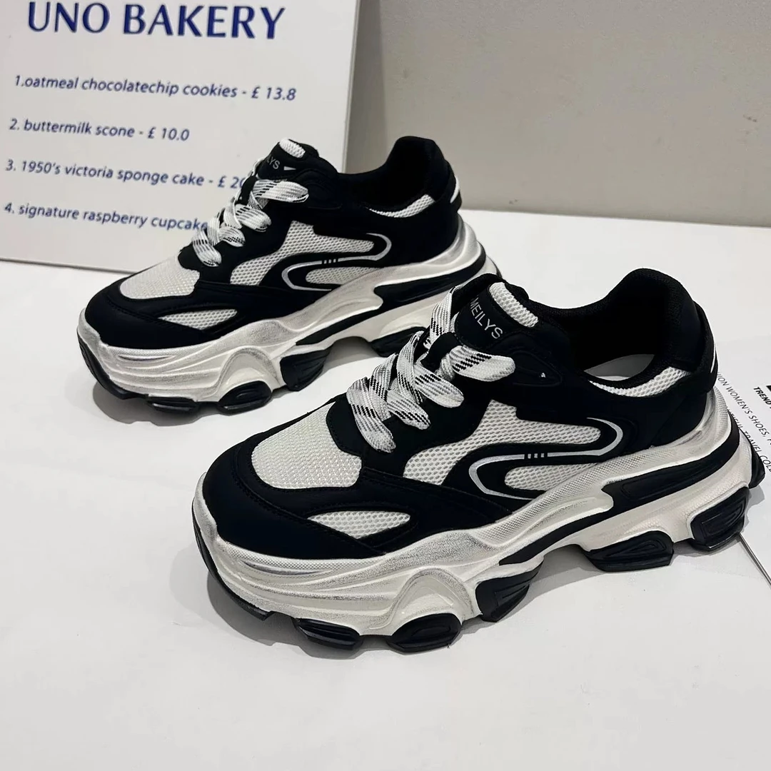 增高6cm脏脏老爹鞋女~迈不开脚的老爹鞋！四季款~厚底老爹鞋~53685