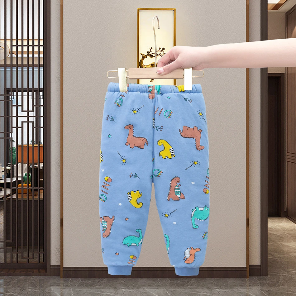 0-10度 300克南极棉 宝宝纯棉裤子婴儿夹棉单裤儿童加厚内穿棉裤