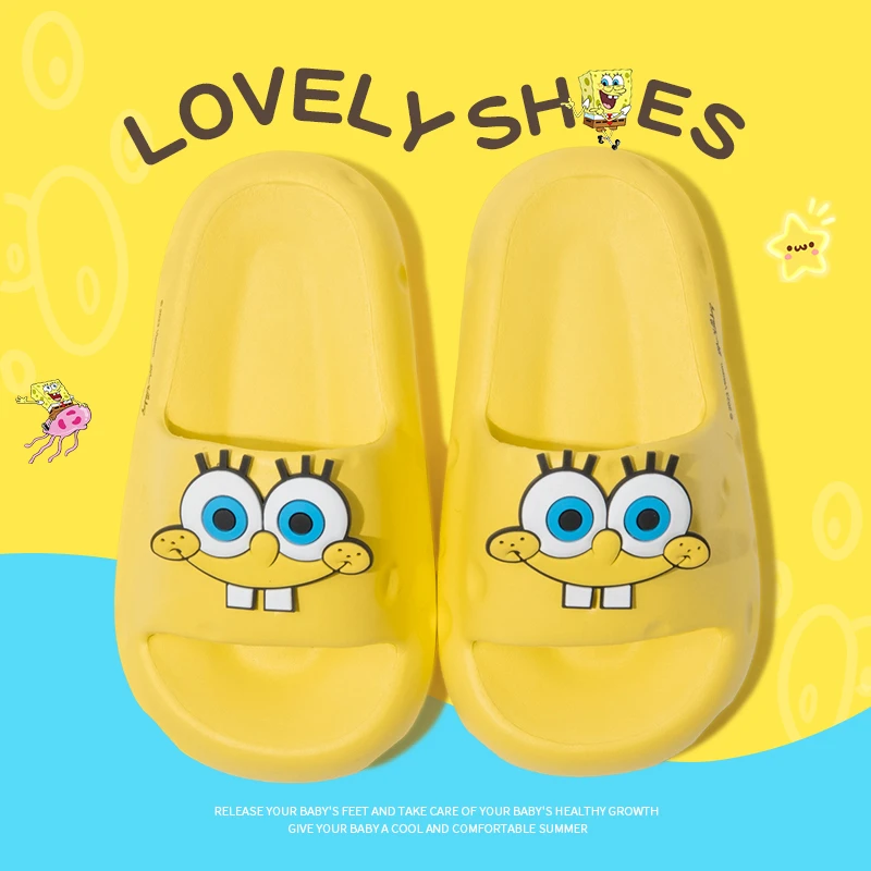 海绵宝宝儿童拖鞋女夏季外穿女童男童防滑耐磨柔软踩屎感宝宝拖鞋