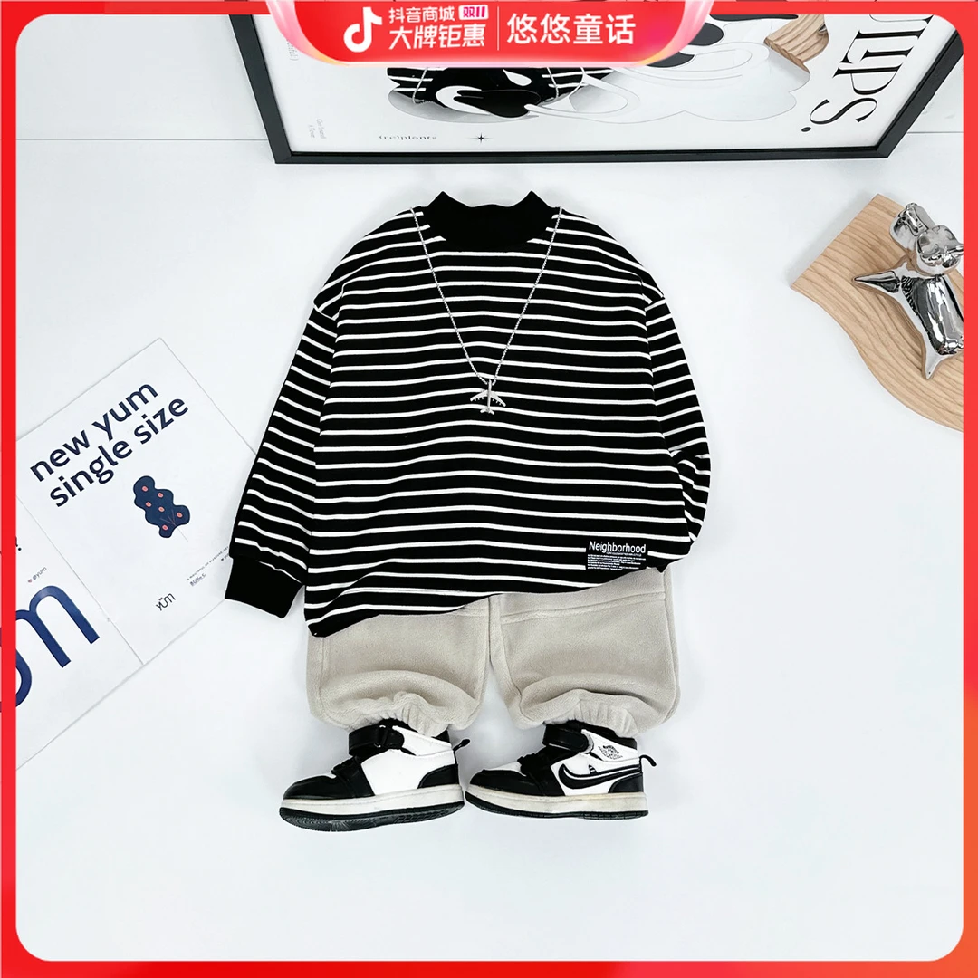 儿童打底衫男童T恤冬款2024新款秋冬装 D-BQ24872Z 悠悠童话童装