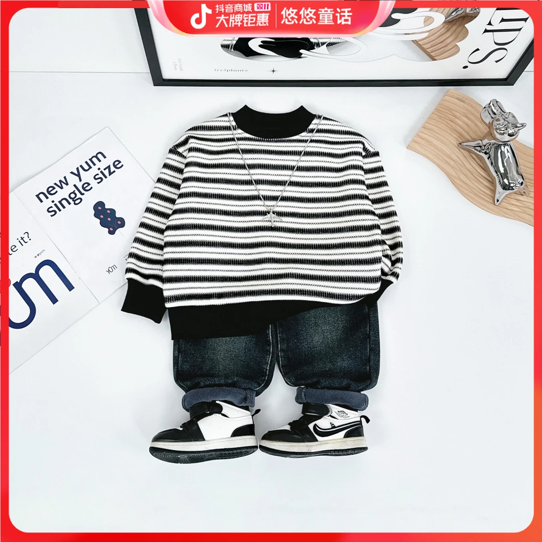 儿童卫衣加绒款长袖2024新款秋冬装男童 D-BD89930 悠悠童话童装