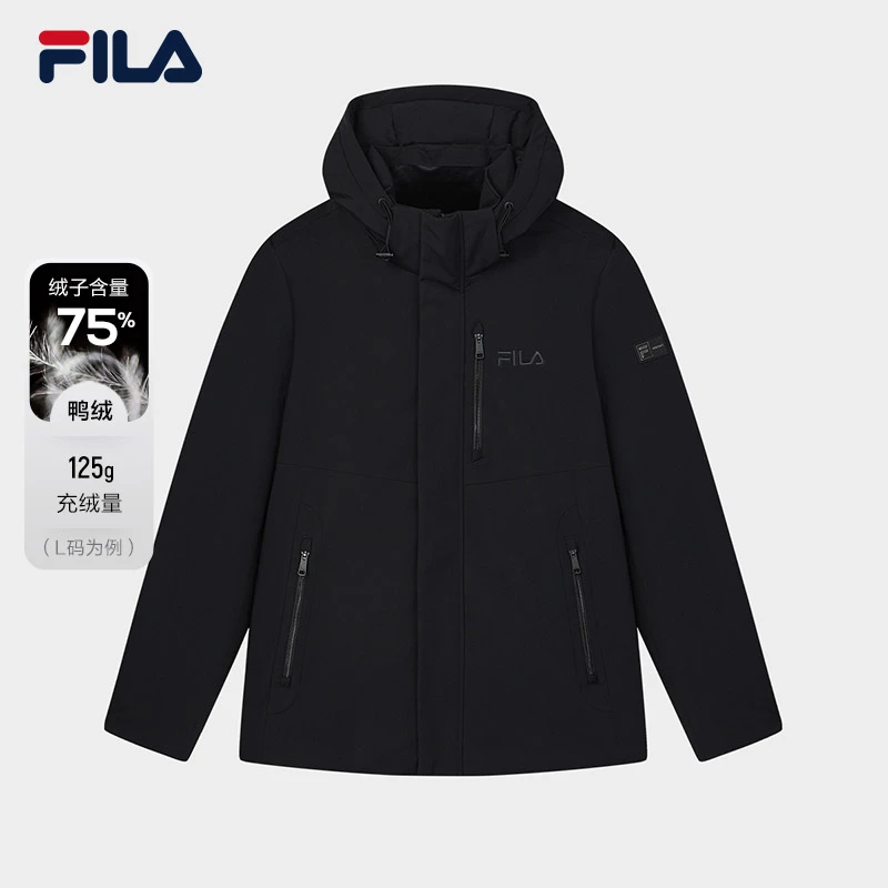 【生活休闲保暖羽绒服】斐乐FILA男款冬季保暖防风鸭绒F11M518902F