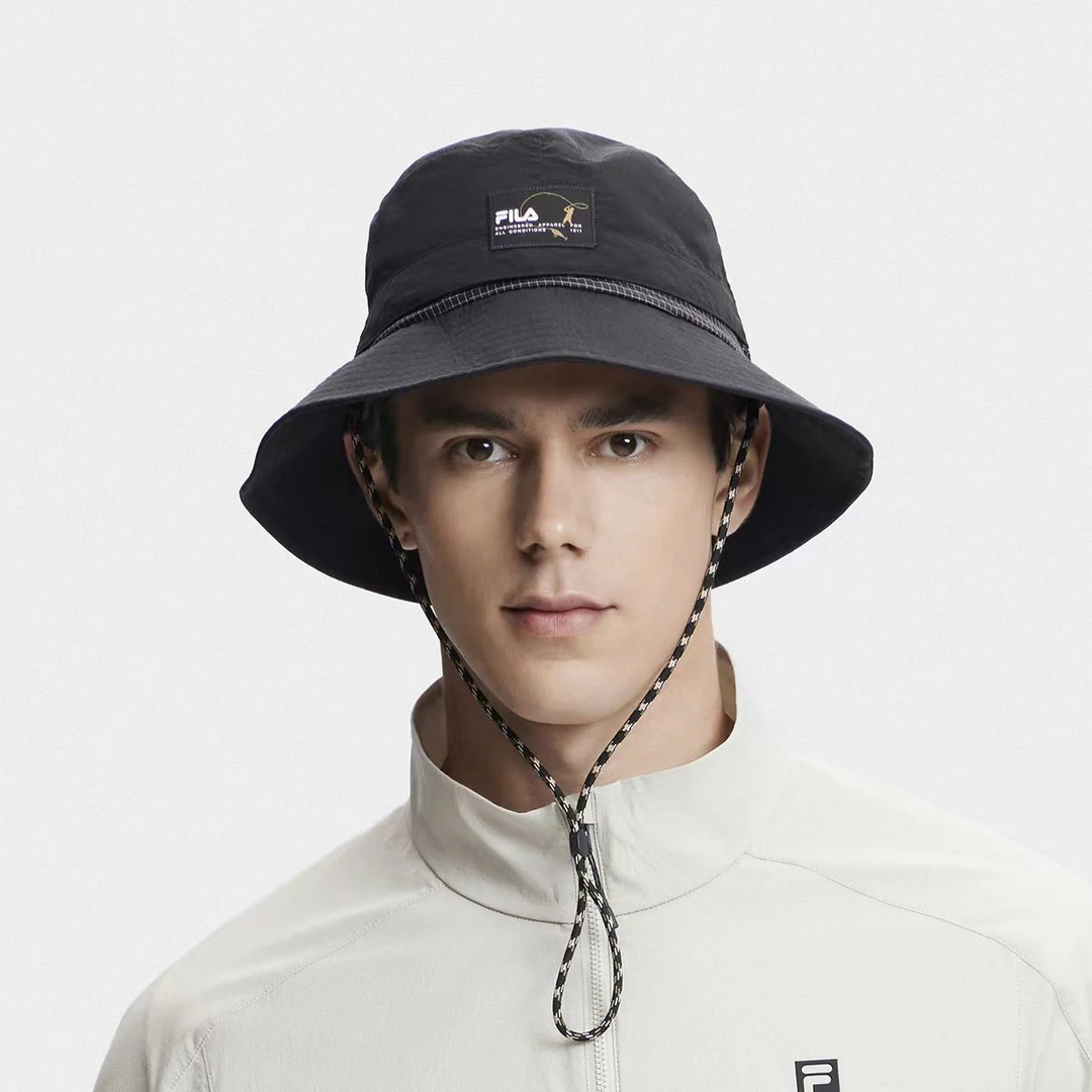 【户外出游男女同款圆帽】FILA/斐乐时尚钓鱼休闲可拆卸凉感渔夫帽