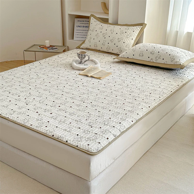 卡通小熊床垫薄款春夏薄款薄垫子防滑1.5米1.8m床宿舍垫褥垫被