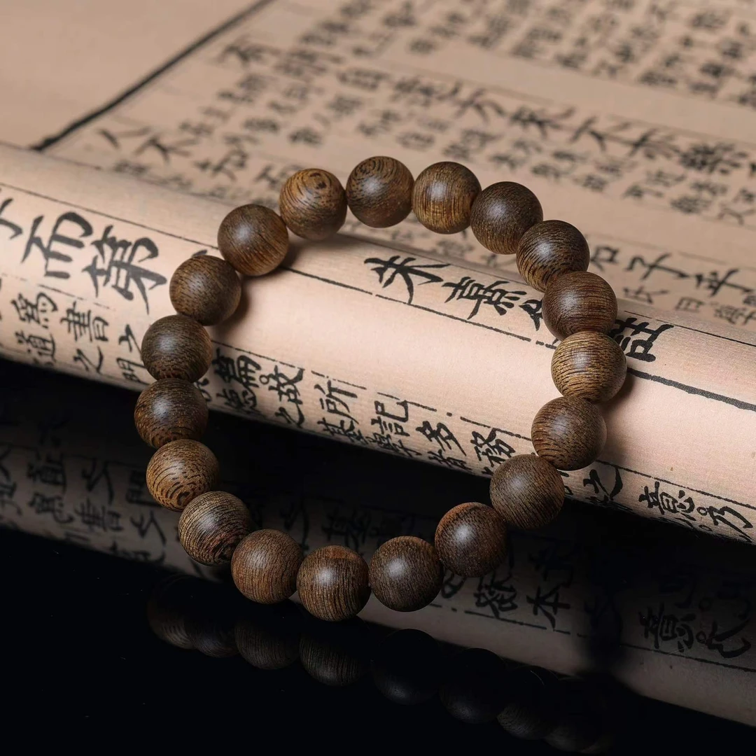 L081老文莱软丝1.0圆珠沉香手串